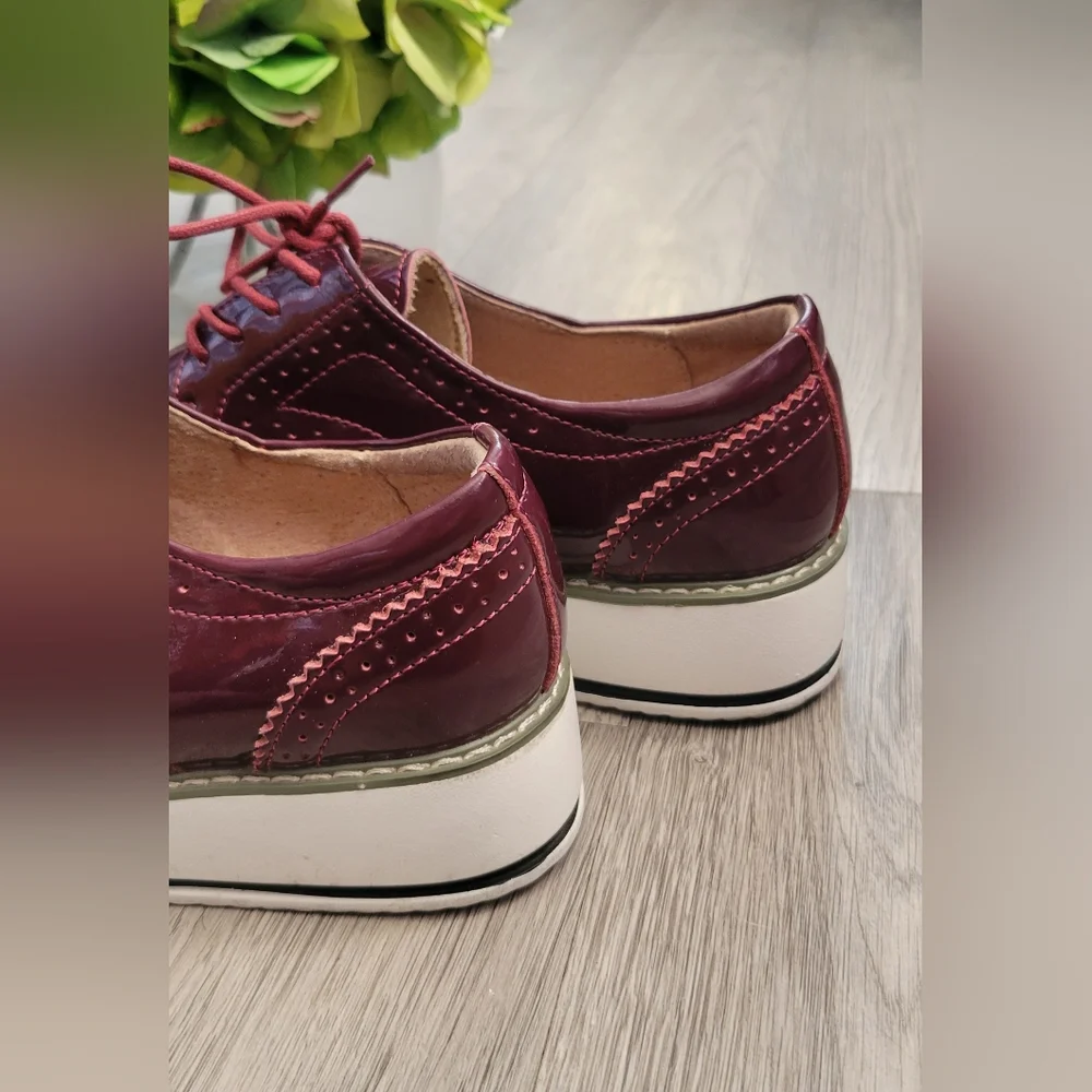 Dadawen Burgundy Wingtip Oxford Loafer 1.5